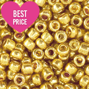 Perline di vetro rocailles 12/0 (2 mm) oro metallico luminoso