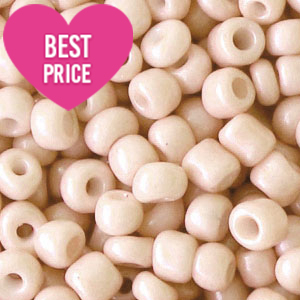 Perline di vetro rocailles 12/0 (2 mm) beige latte