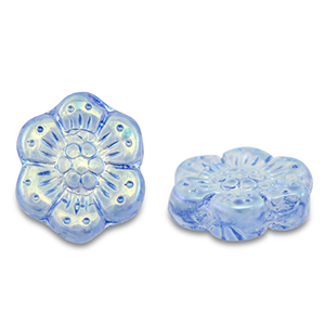 Perline Rep. Ceca boho flower 14mm trasparente blu-rivestimento AB