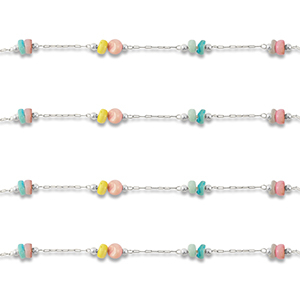 Componenti in acciaio inossidabile catena a rol&ograve; a dischetto argento-multicolore