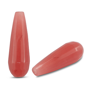 Perline in pietra naturale Quarzo goccia rosa scuro