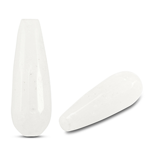 Perline in pietra naturale Giada goccia bianco