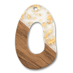 Pendenti di legno irregolare transparente-oro-marrone