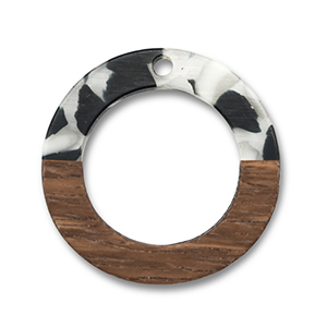 Pendenti di legno tonda nero-bianco-marrone