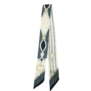 Bandana foulard con treccia biancastro-grigio chairo-grigio