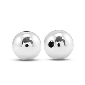 Perline metallizzate tonde 12mm argento metallico