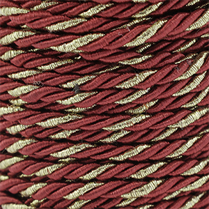 Cordoncino alla moda spirale 3mm rosso calda-oro