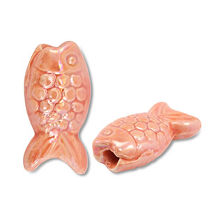 Perline di ceramica greca DQ pesce corallo pesca