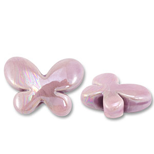 Perline di ceramica greca DQ farfalla lilla