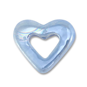 Perline di ceramica greca DQ cuore blu
