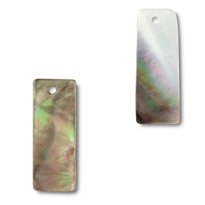 Pendenti di conchiglia rettangolo bianco (colore naturale)-marrone