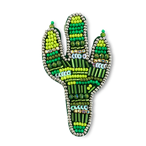 Broches cactus verde multicolore-argento