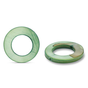 Perline di conchiglia 20mm tonda verde scuro