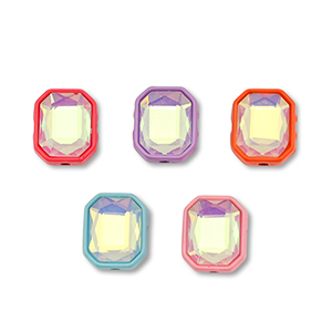 Perline di metallo smalto rettangolo multicolore