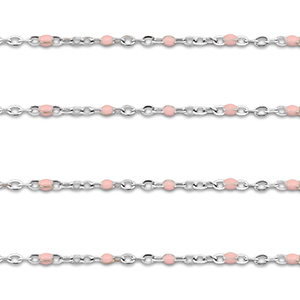 Componenti in acciaio inossidabile 1mm catena argento-rosa chiaro