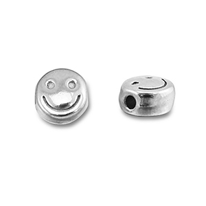Perline in acciaio inossidabile smiley argento