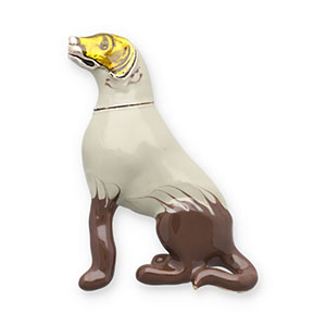 Broches cane oro-grigio chiaro-marrone