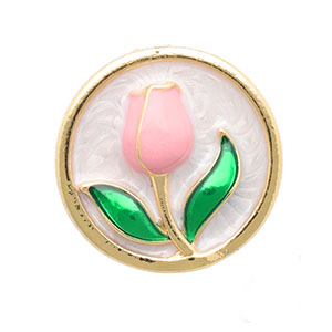 Pins tulipano oro-rosa chiaro-verde-bianco