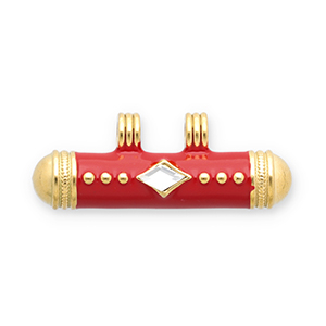 Message beads ciondoli in acciaio inossidabile oro-rosso-trasparente