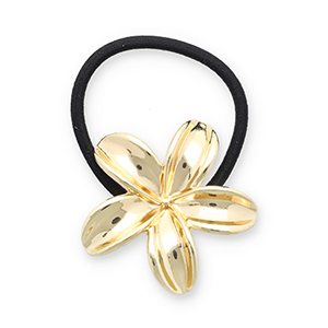 Accessori per capelli elastici per capelli con metallo fiore oro-nero