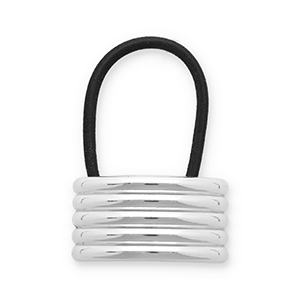 Accessori per capelli elastici per capelli con metallo argento-nero