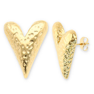 Orecchini in acciaio inossidabil cuore oro