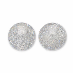 Perline in acrilico con glitterato 8 mm grigio-argento