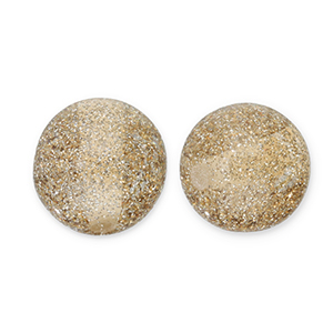 Perline in acrilico con glitterato 8 mm champagne-argento