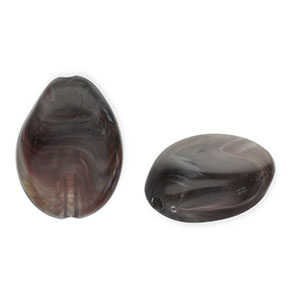 Perline in acrilico goccia grigio scuro-bianco