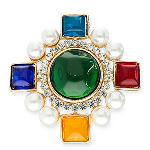 Broches accattivanti rombo oro-multicolore