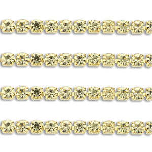 Catena strass in acciaio inossidabile 2mm oro-champagne