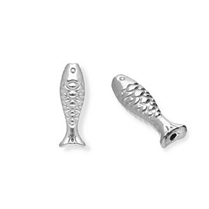 Perline in acciaio inossidabile pesce argento