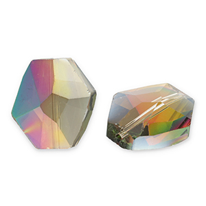 Perline sfaccettate fashion esagono argento-rivestimento AB