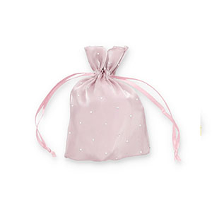 Sacchetti in raso con strass malva viola-argento