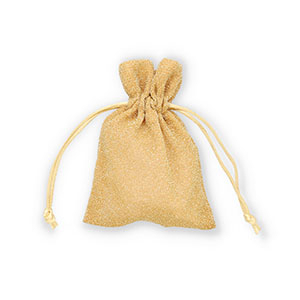 Sacchetto per gioielli con glitterato oro