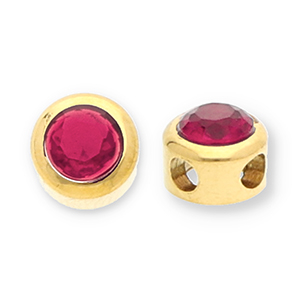 Perline in acciaio inossidabile rondella con strass oro-rosa scuro