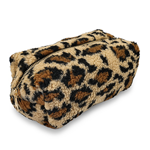 BY31&reg; Pochette teddy con stampa leopardo marrone chiaro-marrone-nero