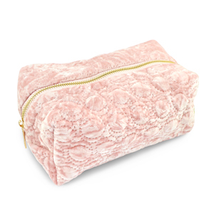 BY31&reg; Pochette velluto con dettagli circolari cuciti rosa chiaro