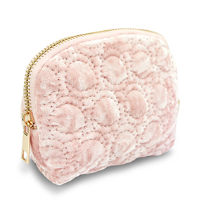 BY31&reg; Pochette velluto con dettagli circolari cuciti rosa chiaro