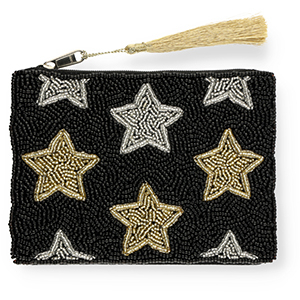 Pochette stella negro-argento-oro
