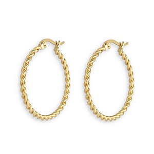 Orecchini in acciaio inossidabile a cerchio spirale oro