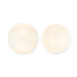 Perline in acrilico con glitterato 12 mm giallo vaniglia-turchese