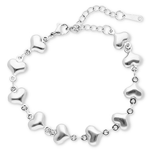 Bracciali in acciaio inossidabile cuore argento
