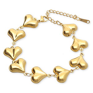 Bracciali in acciaio inossidabile cuore oro