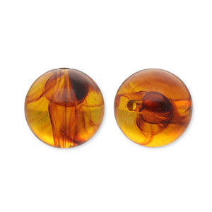 Perline in acrilico 20 mm tonda arancione marrone
