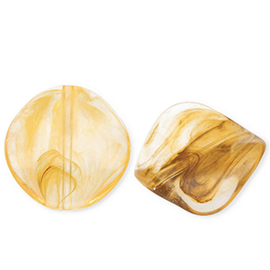 Perline in acrilico organico arancione ambra-bianco/marrone