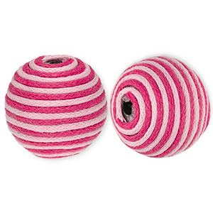 Perline in acrilico 22 mm con cordoncino cerato rosa chiaro-rosa