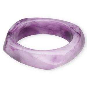 Bracciali bangle in resina viola