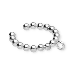 BY31&reg; Orecchini in acciaio inossidabile ear cuff a pallina con anellino argento