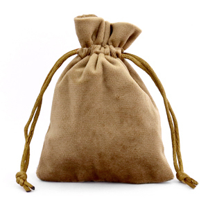 Sacchetto in velluto marrone